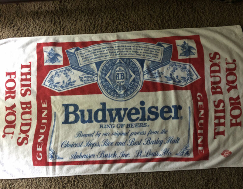 Vintage Budweiser Beer Beach Towel Bath This Bud