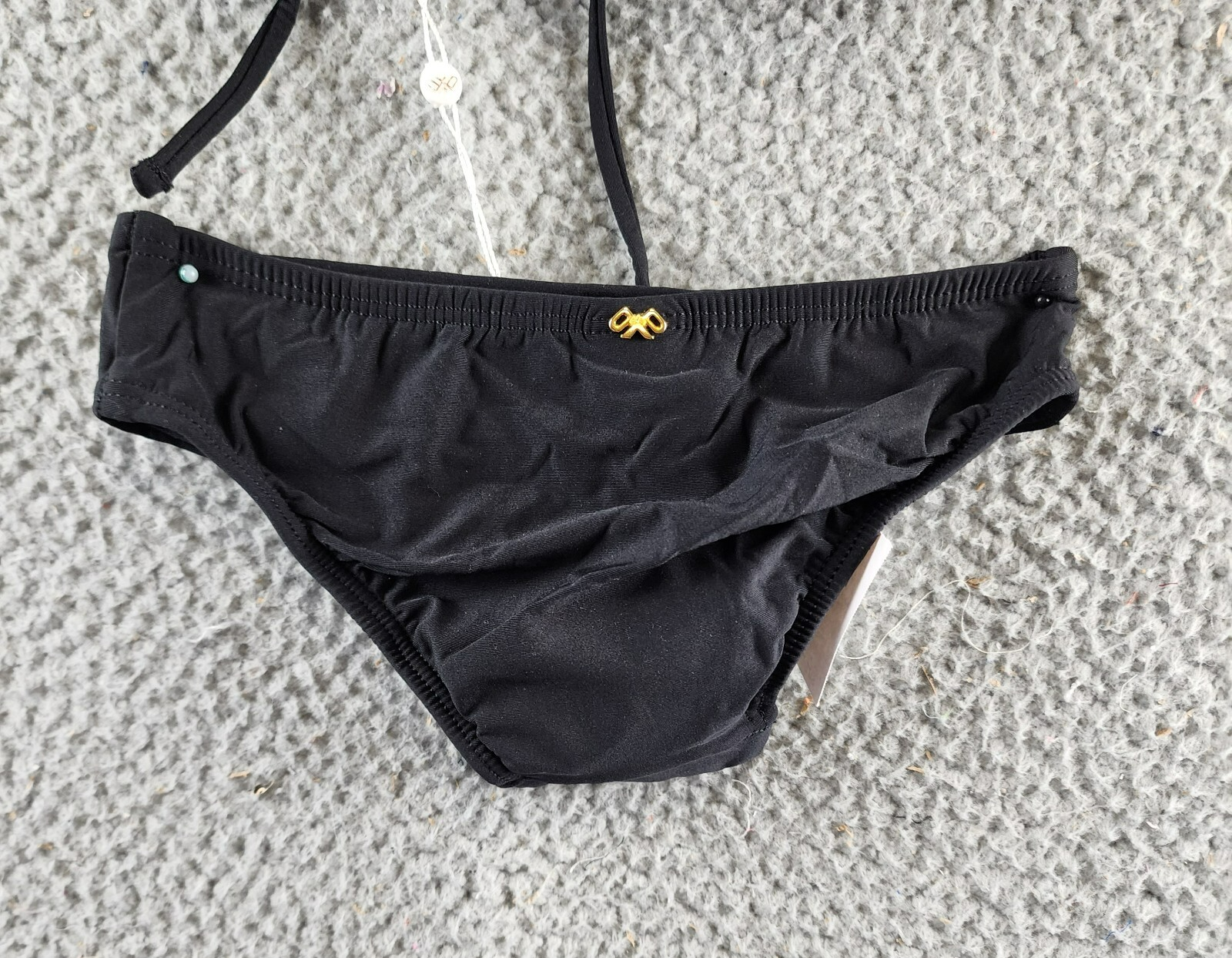 PQ Kids Lace Up Detail Bikini Girls' 6 Black Scoop Neck Elastic Waist Pullover - Picture 15 of 17