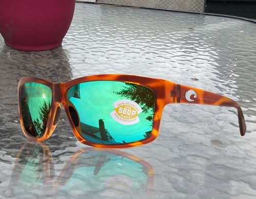 Costa Del Mar Cut Tortoise Frame Green Mirror 580 Plastic Polarized Lens