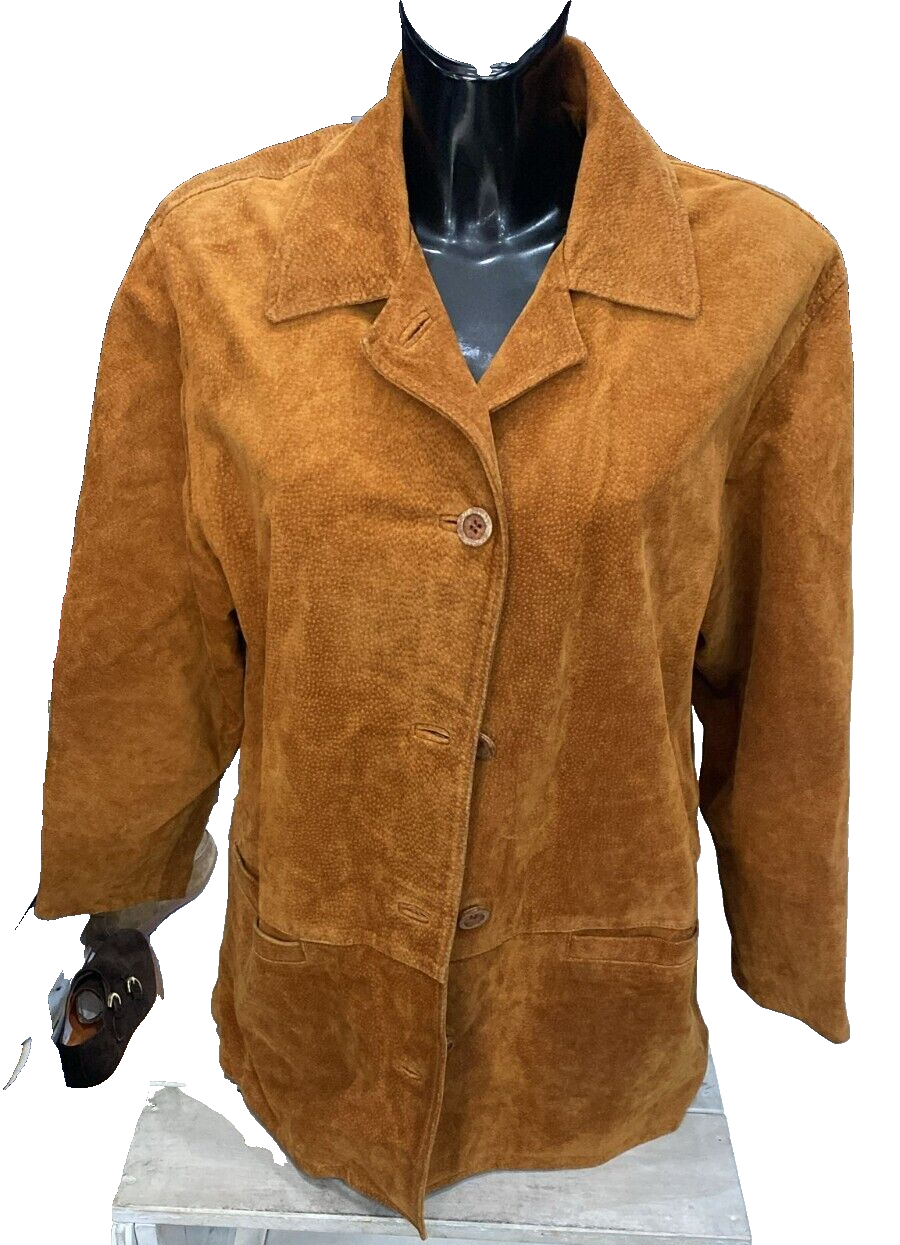 Leather Jacket Used Women Size 46 Brown XYE182L | eBay