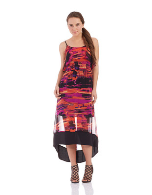 Kensie Multicolor Pop Over Maxi Dress