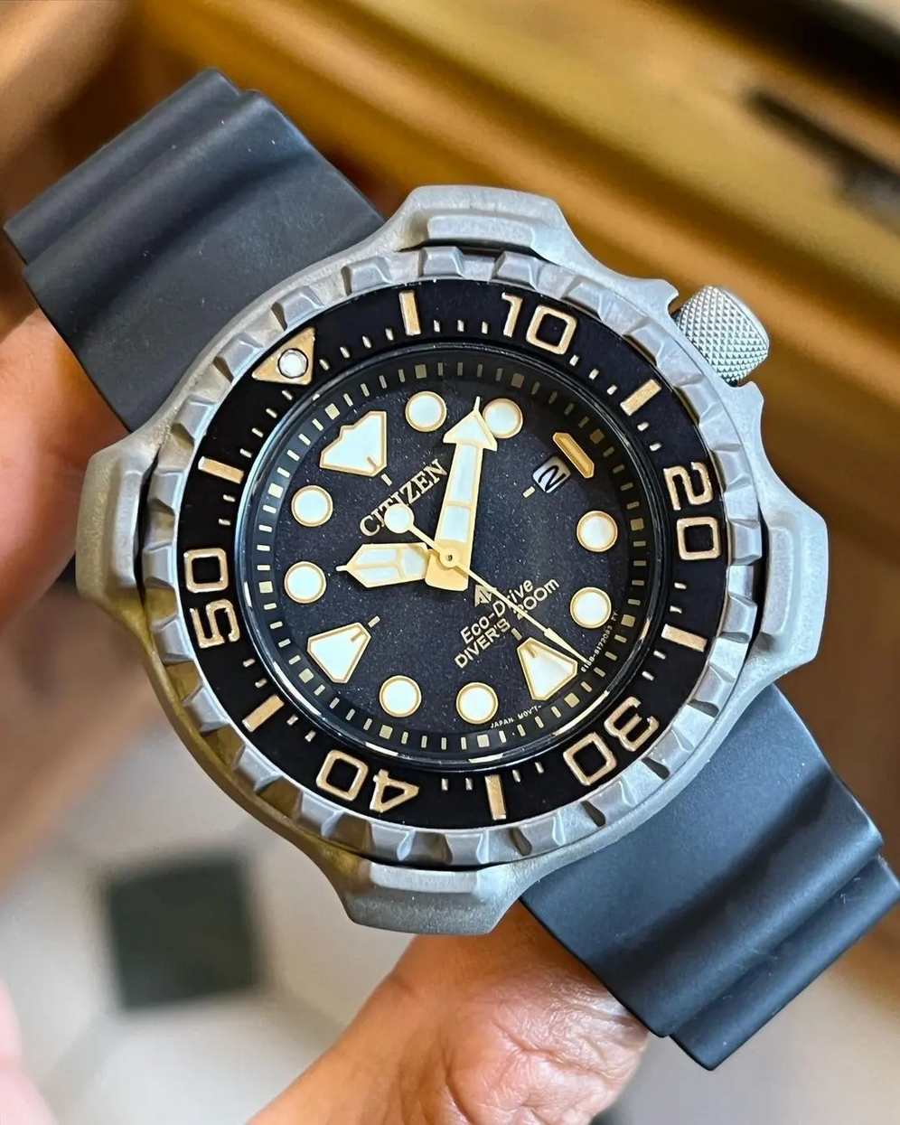 Pre-owned Citizen Promaster Men's Dive Titanium Eco Drive Sports Watch Bn0220-16e