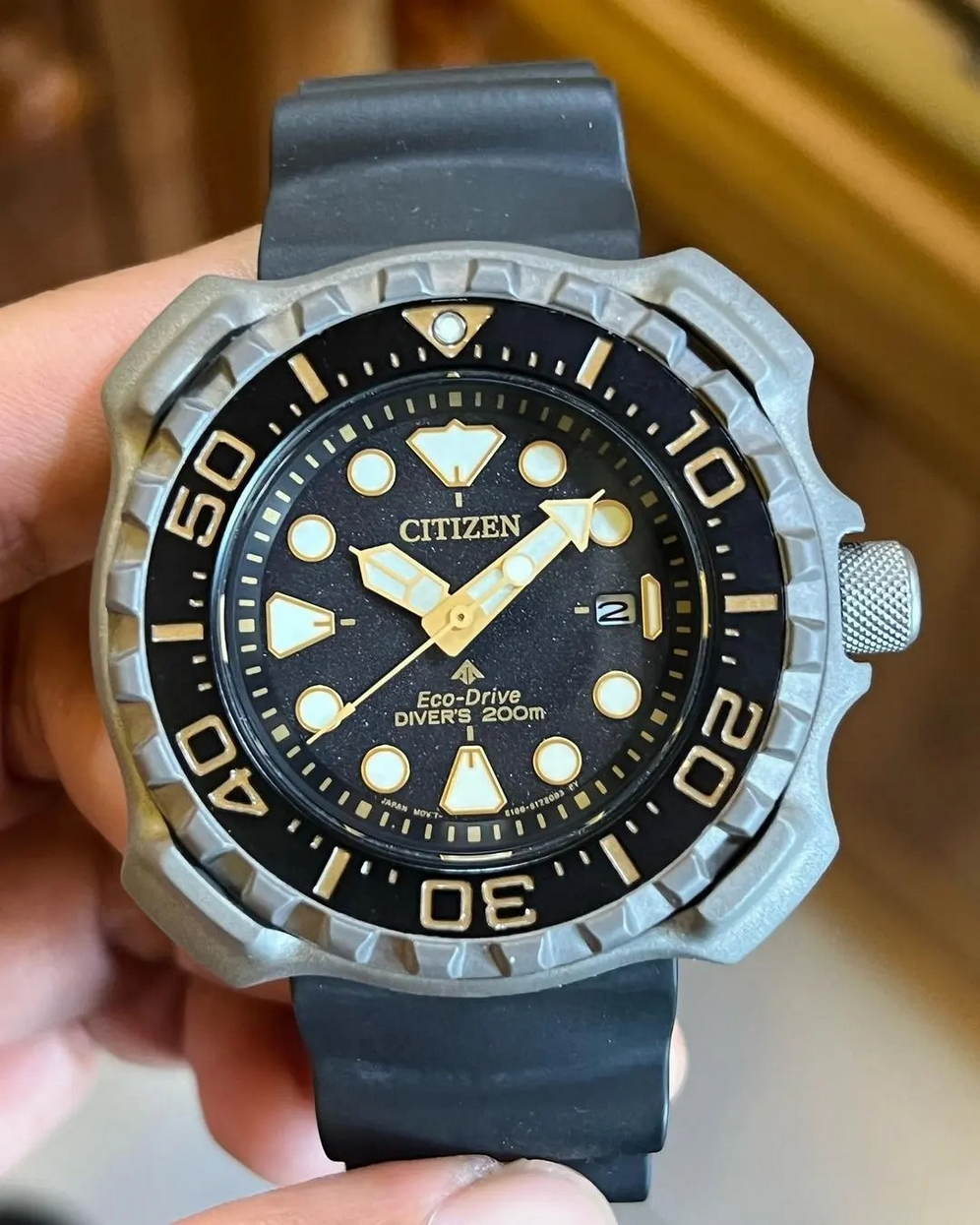 Pre-owned Citizen Promaster Men's Dive Titanium Eco Drive Sports Watch Bn0220-16e