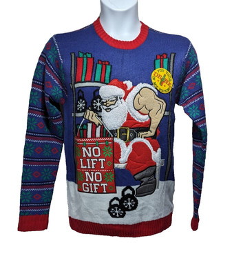 1092-NEW Blizzard Bay Put Your Drink In My Pocket Santa Christmas Sweater Small