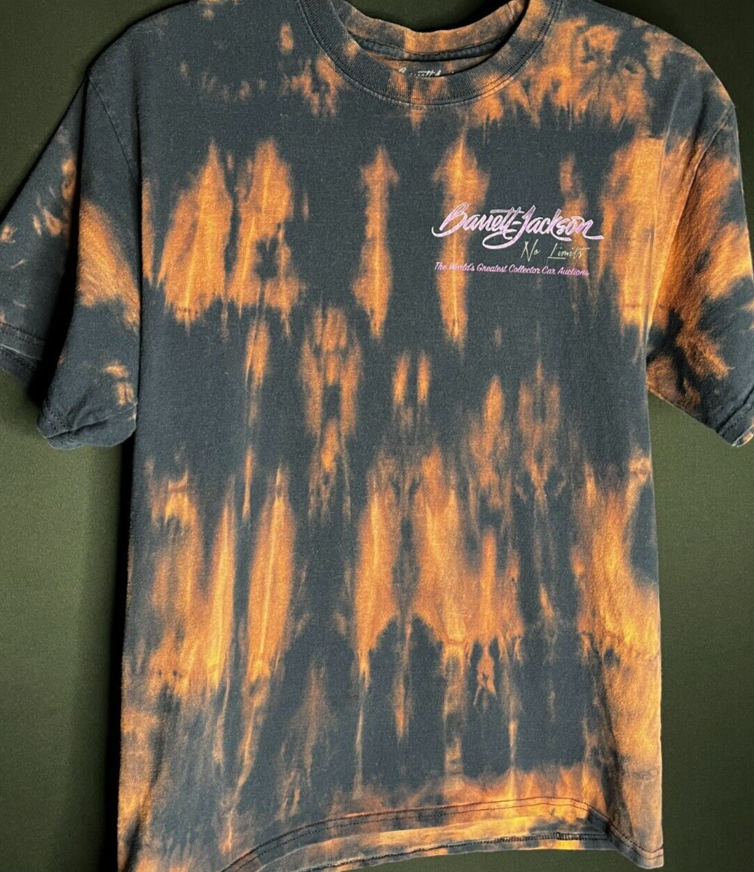 Barrett Jackson Men's Medium Shirt Tie Dye Bleach Graphic