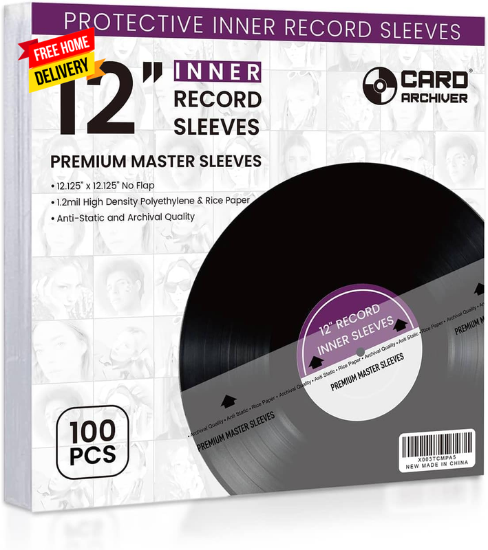 100Pack 3Ply Vinyl-Record Inner Sleeves 12Inch anti Static Rice Paper LP Sleeves
