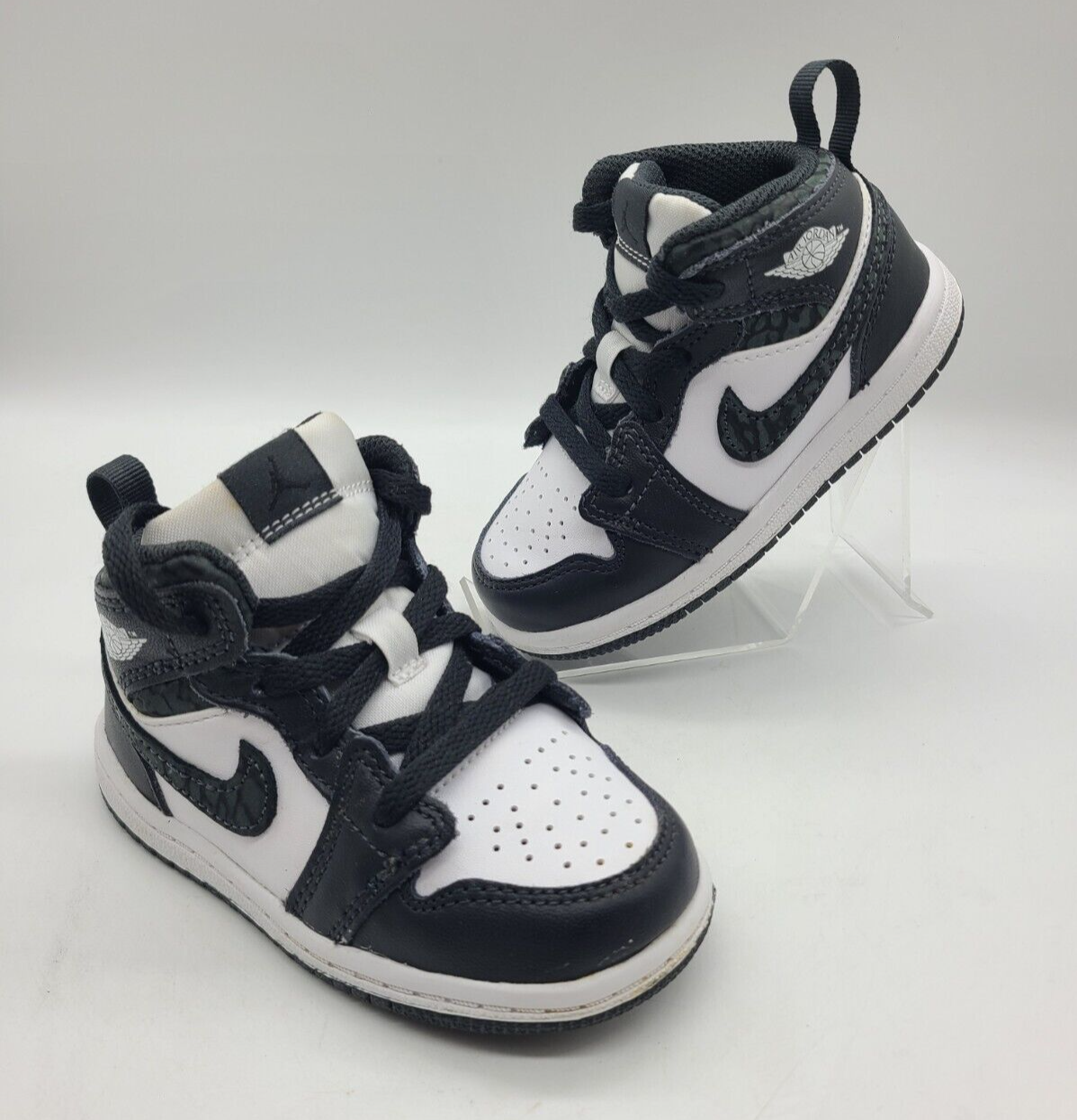 Nike Air Jordan 1 Mid Toddler Shoes Size 7C Panda Elephant