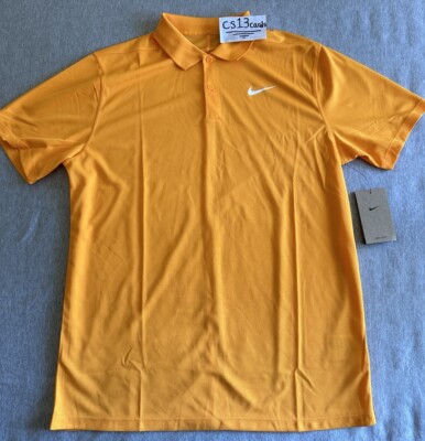 Nike Court Dri-FIT Polo Shirt Pique Tennis Golf Yellow DD8372-717 Men Size M