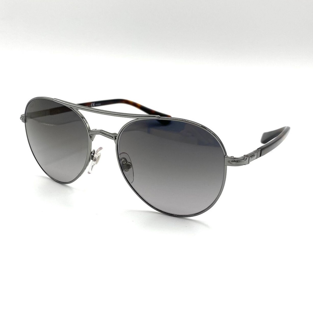 Pre-owned Persol Po2477s Sunglasses 513/m3 Gunmetal/grey Gradient Polar Lens 54mm In Gray