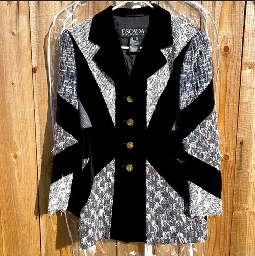ESCADA ツイードテーラードジャケット ブルーグレー サイズ38*XC722 $_12.JPG?set_id=880000500F