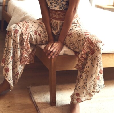

Брюки для отдыха Free People Daybreak Lounge с широкими штанинами и рюшами, светло-коричневые с цветочным принтом, НОВИНКА, Tan ivory rust, starshine lounge pants