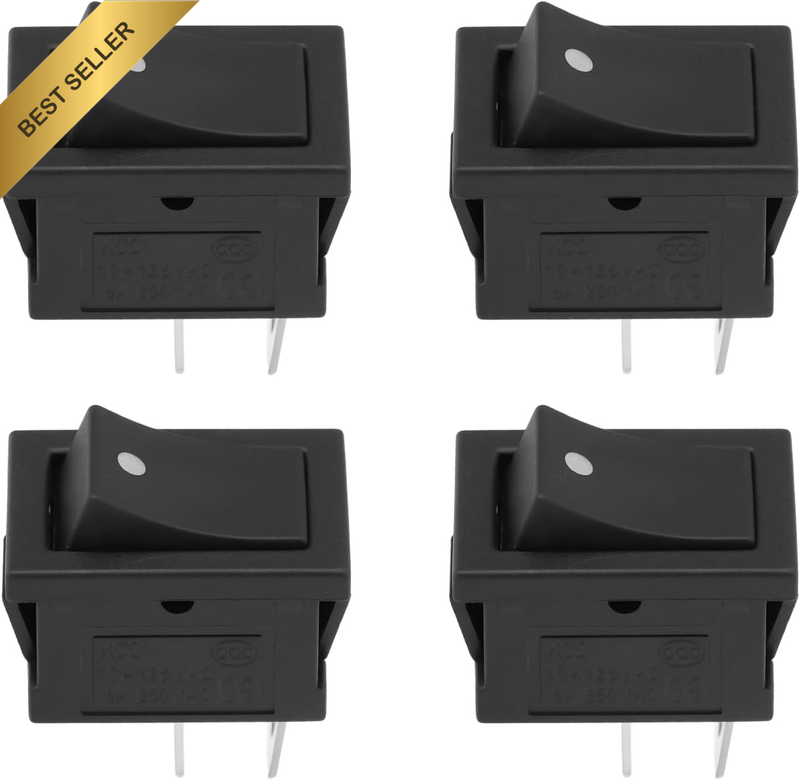4Pcs KCD1 2Pin Momentary On-Off Rocker Switch 6A/250VAC 10A /125VDC for Car Dash