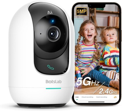 Baby Monitor, 3K 5MP Pan Tilt Home Security Camera 360° Wifi Video BOTSLAB