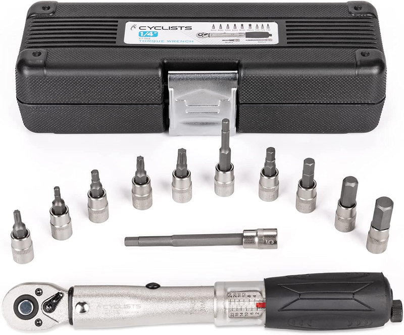 1/4 Inch Drive Click Torque Wrench Set &ndash;2 to 24Nm &ndash; Bicycle Maintenance Kit for