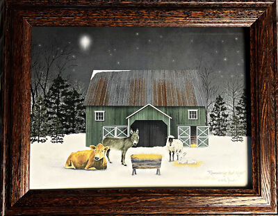 Billy Jacobs Remembering that Night manger Art Print -Framed (Wood) 14.5 x 11.5