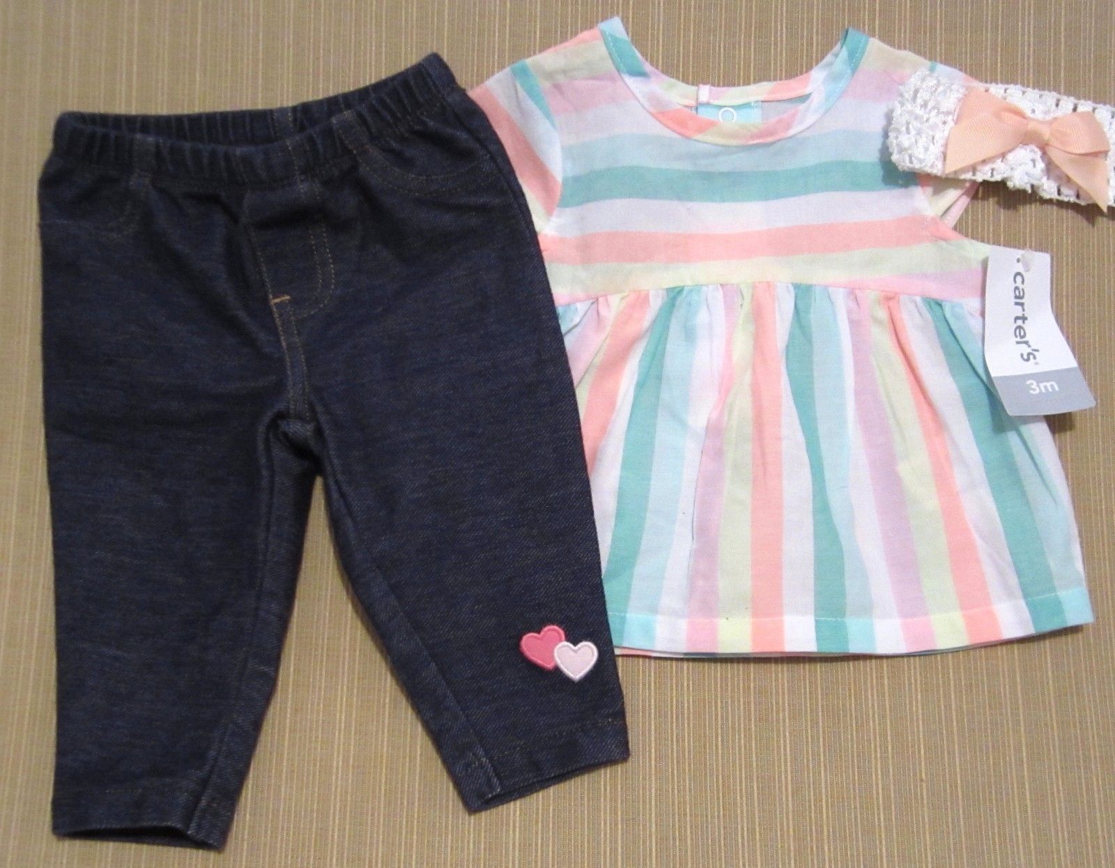 CARTER'S LOT Baby Girl Clothes size NEWBORN/3 Month OUTFITS TOPS LEGGINGS PANTS