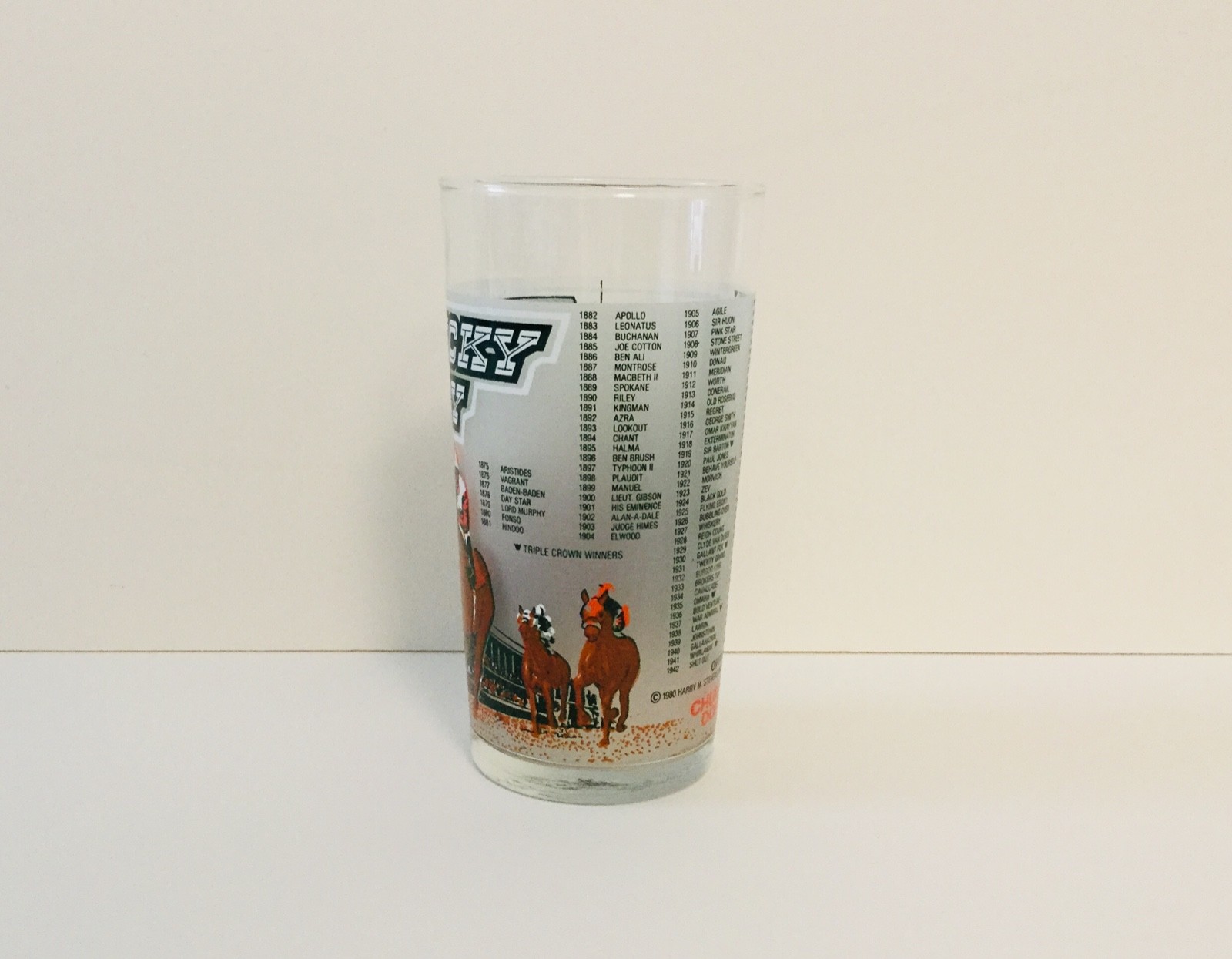 KENTUCKY DERBY Glass 106th Running 1980 Churchill Downs Official!