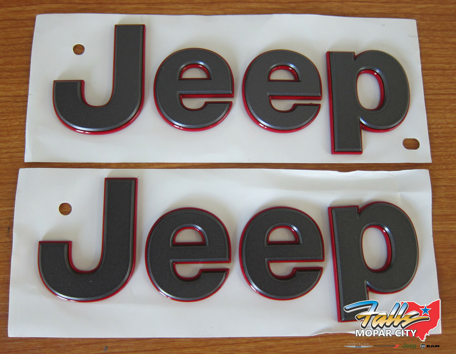 1820 Jeep Wrangler JL (Set of 2) Fender Decal Dark Gray & Red MOPAR