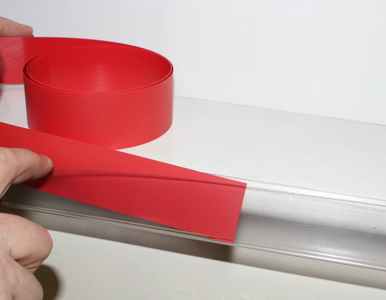 Red Shelf Edge Ticket Strip Coloured Inserts 26mm x 100 Metre eBay