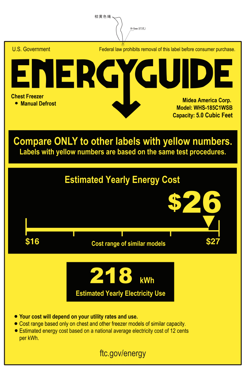 Arctic King 5 cu ft Chest Freezer, Black Compact, space-saving design