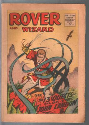 Rover and Wizard 2/17/1968-DC Thompson-British-tabloid-pulp fiction-sci-fi-VG