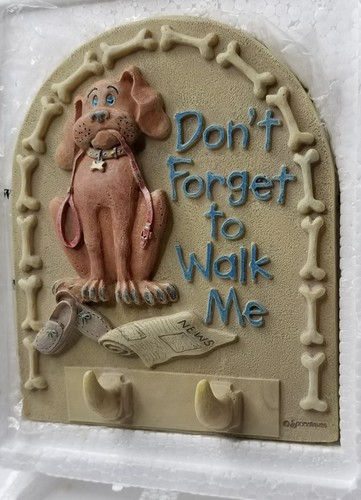 Spoontiques Leash Holder, Don't Forget to Walk the Dog Wall Plaque