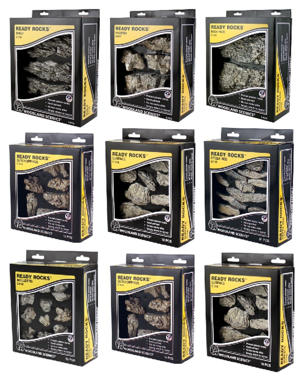 EARTH ROCKページです。 Woodland Scenics Ready Rocks : Precast Plaster Hand Painted Rocks