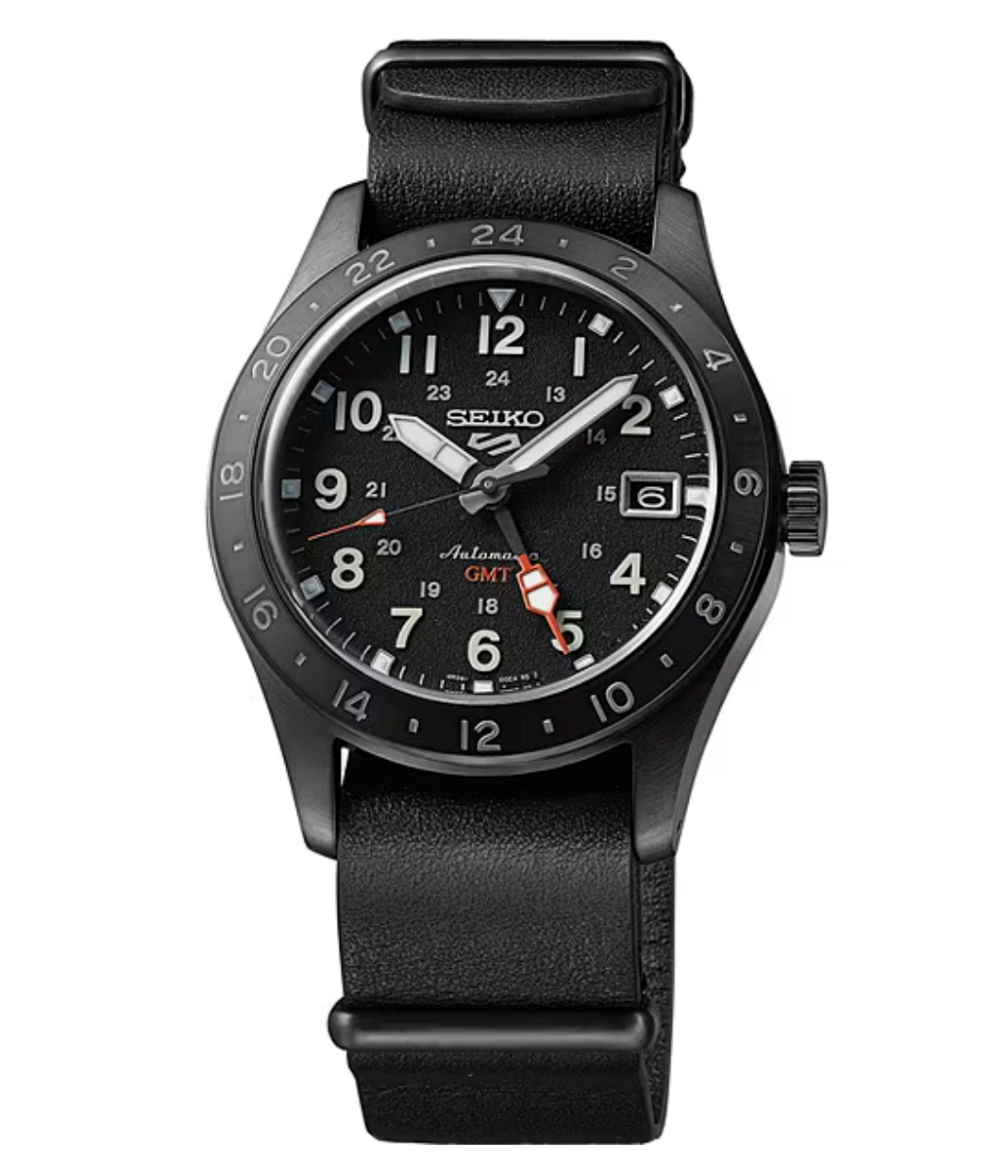 Pre-owned Seiko 5 Sports Sbsc013 Field Sports Gmt Mechanical Automatic Watch Black 2024