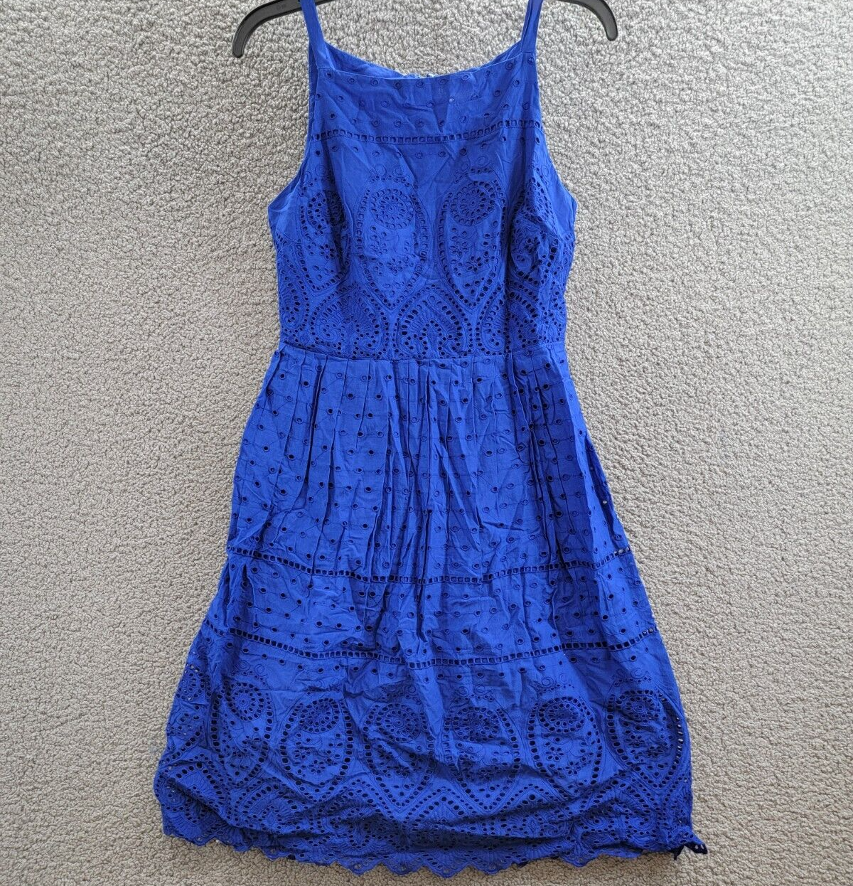 Charter Club Lace Dress Women's 4 Modern Blue Straight Neck Back Zip Closure - Picture 2 of 16