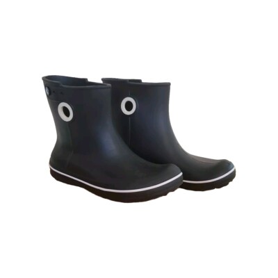 CROCS Womens Jaunt Shorty Pull On Waterproof Rubber Rain Boots Black Sz 10 EUC 