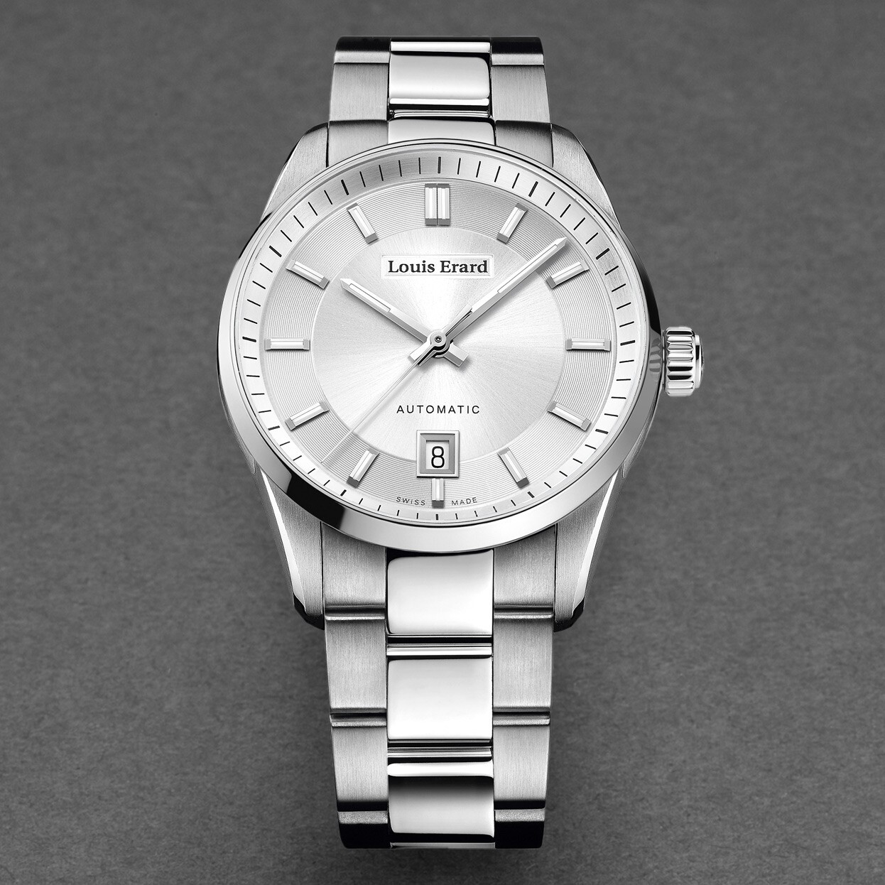 Pre-owned Louis Erard Louiserard Heritage, M, S/s, Sil-d,s/s-b,m A
