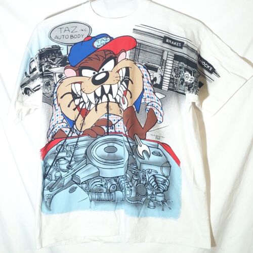 Vintage 90s Taz Tasmanian Devil Monster Mechanic T Shirt Vintage 90s Taz Tasmanian Devil Monster Mechanic T Shirt