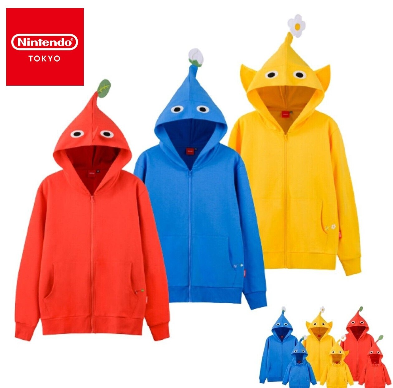 Pikmin フリースジャケット 赤/オレンジ PIKMIN Yellow Hoodie - free Shipping