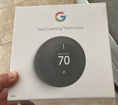 NEW Google Nest 3rd Gen Learning Thermostat T3016US Black Free Shipping