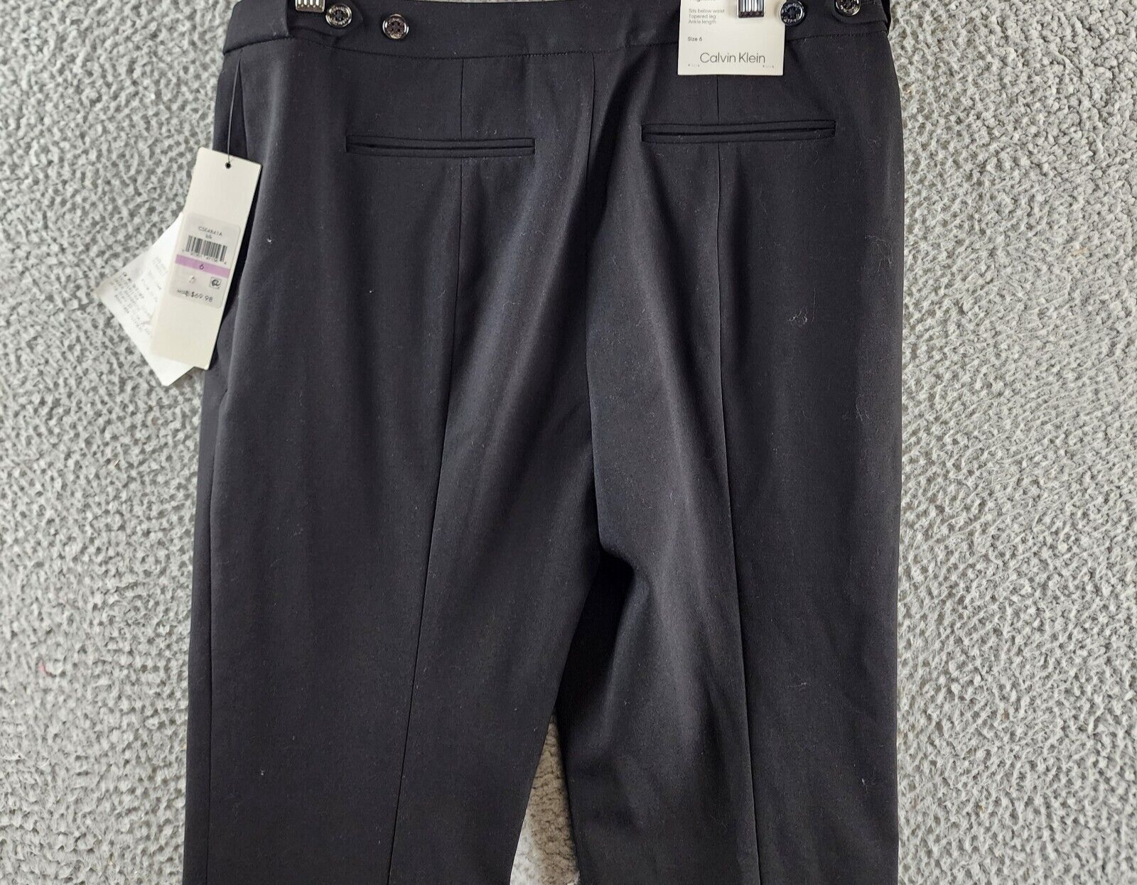 Calvin Klein Highline Ankle Length Pants Women's 6 Black Elastic Waist Pull On - Picture 15 of 15