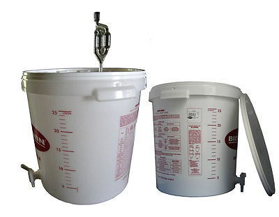  Gärbehälter mit Skala + Gärröhrchen + Hahn Gäreimer 30 L Gärbottich Gärfass
