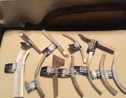 Dentley’s Large, XL Naturally Split Elk and Deer Antler Dog Chews Bundle Of 11!