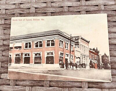 Vintage Northside Of The Square BOLIVAR MO. Post Card