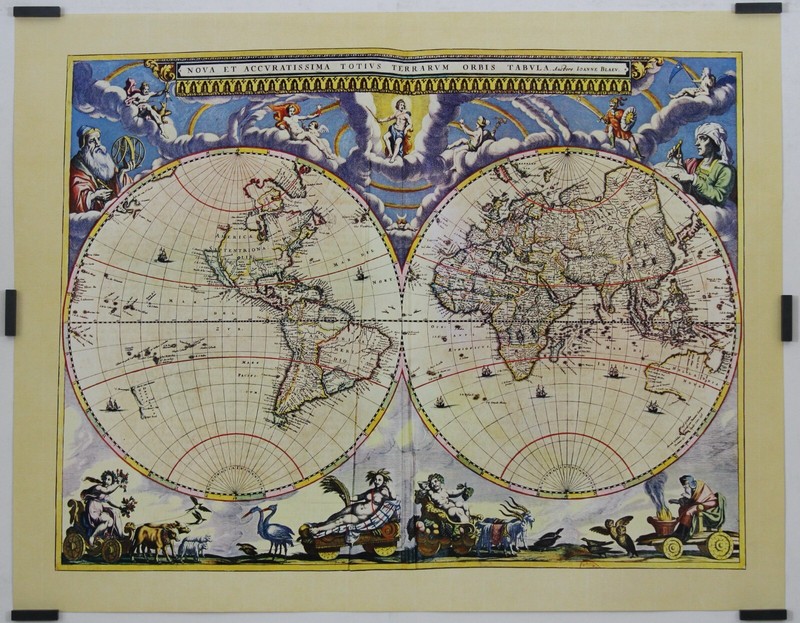 Blaev Ioanne Nova Et Accuratissima Totius Terrarum Orbis Tabula Circa 1980