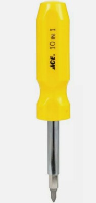 10-In-1 Multi-Purpose Screwdriver Yellow Flat Phillips Square Torx 