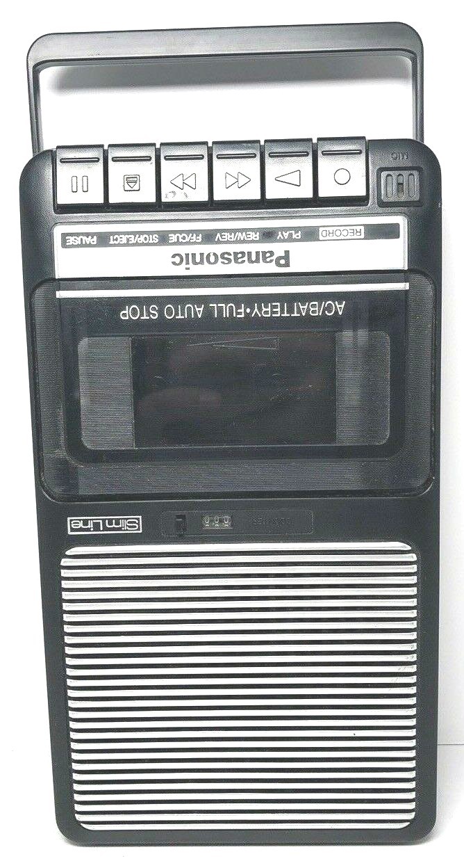 Vintage PANASONIC Slim Line RQ-2102 Portable Cassette Player Tape Recorder/cord