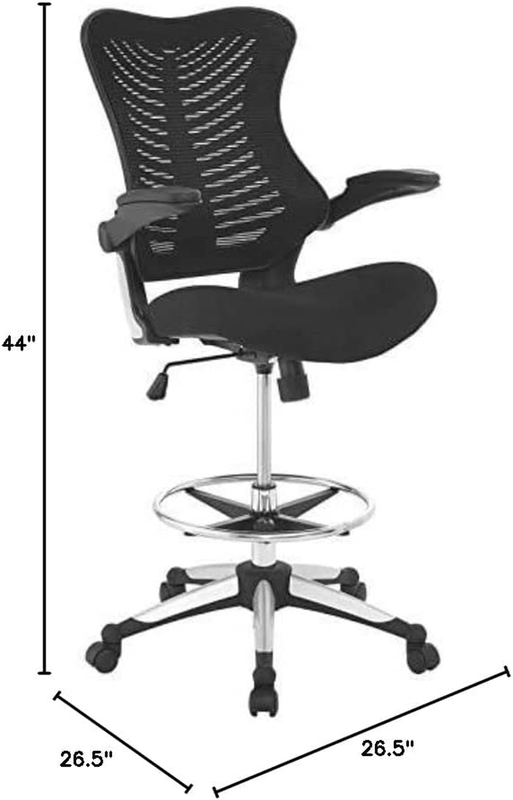 Charge Drafting Chair - Reception Desk Chair - Drafting Stool with Flip-Up Arms