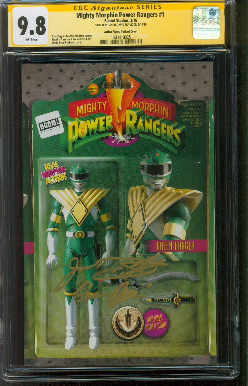 ジェイソン・デビッド・フランク氏 直筆サイン パワーレンジャー　#1 アメコミ Mighty Morphin Power Rangers 1 CGC 9.8 SS JDF Action Figure
