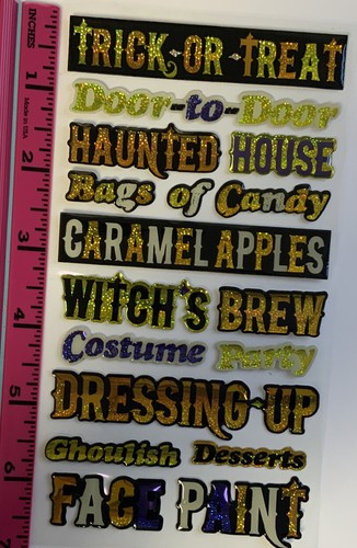 Halloween Words Phrases Scrapbook Craft Stickers