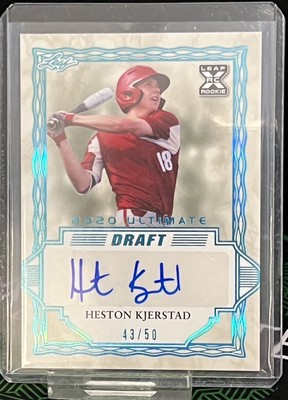 2020 LEAF ULTIMATE DRAFT  HESTON KJERSTAD  # 43/50 RC  AUTO ORIOLES Nice
