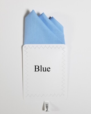 NEW - 3 Point 100% Cotton Pre-Folded Pocket Square Handkerchief Insert