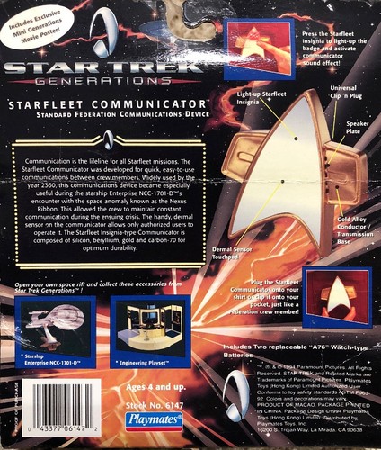 Star Trek Next Generation Starfleet Comunicator by Playmates New In Box