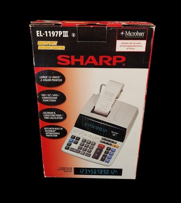 Sharp Desktop Calculator 12 Digit EL-1197PIII New In Box