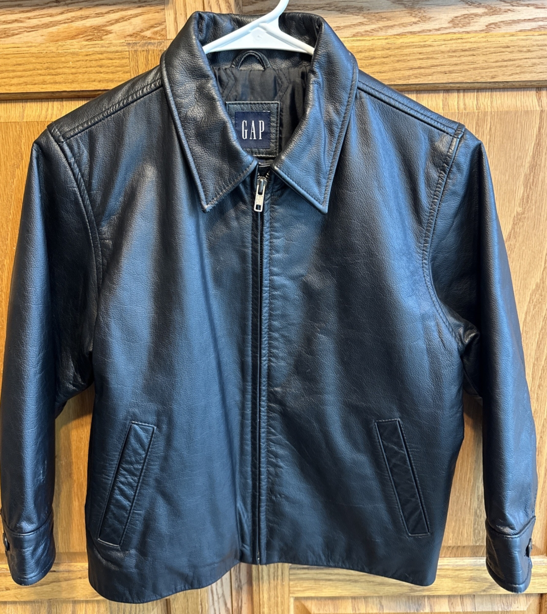 90's GAP LEATHER CAR COAT BLACK/M オールドギャップ レザー