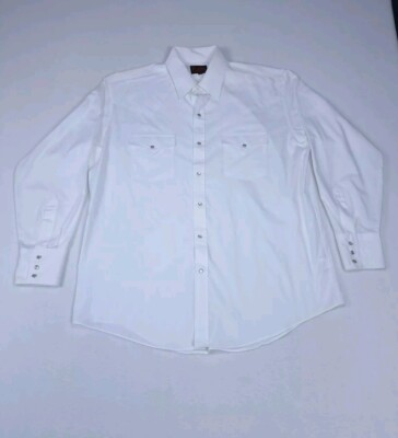 Plains Western Shirt Mens Large Pearl Snap PBR Rodeo Cowboy Western Core Ranch